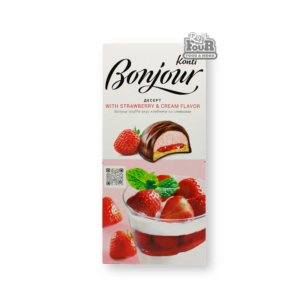 Dessert "Konti Bonjour" Strawberry-flavored with cream 232g
